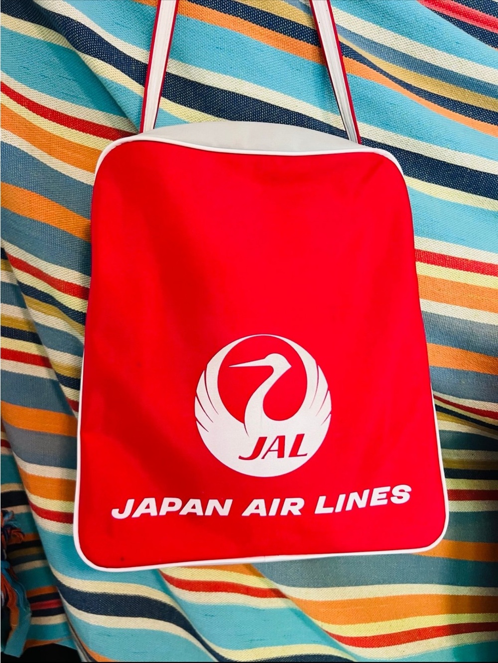 JAL Japan Air Lines Red Crossbody Bag - Women's Travel Shoulder Bag read below